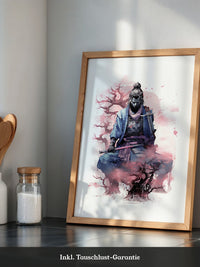 Samurai Kirschblüten Aquarell