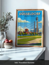 Rheinturm Düsseldorf Retro Skylinie