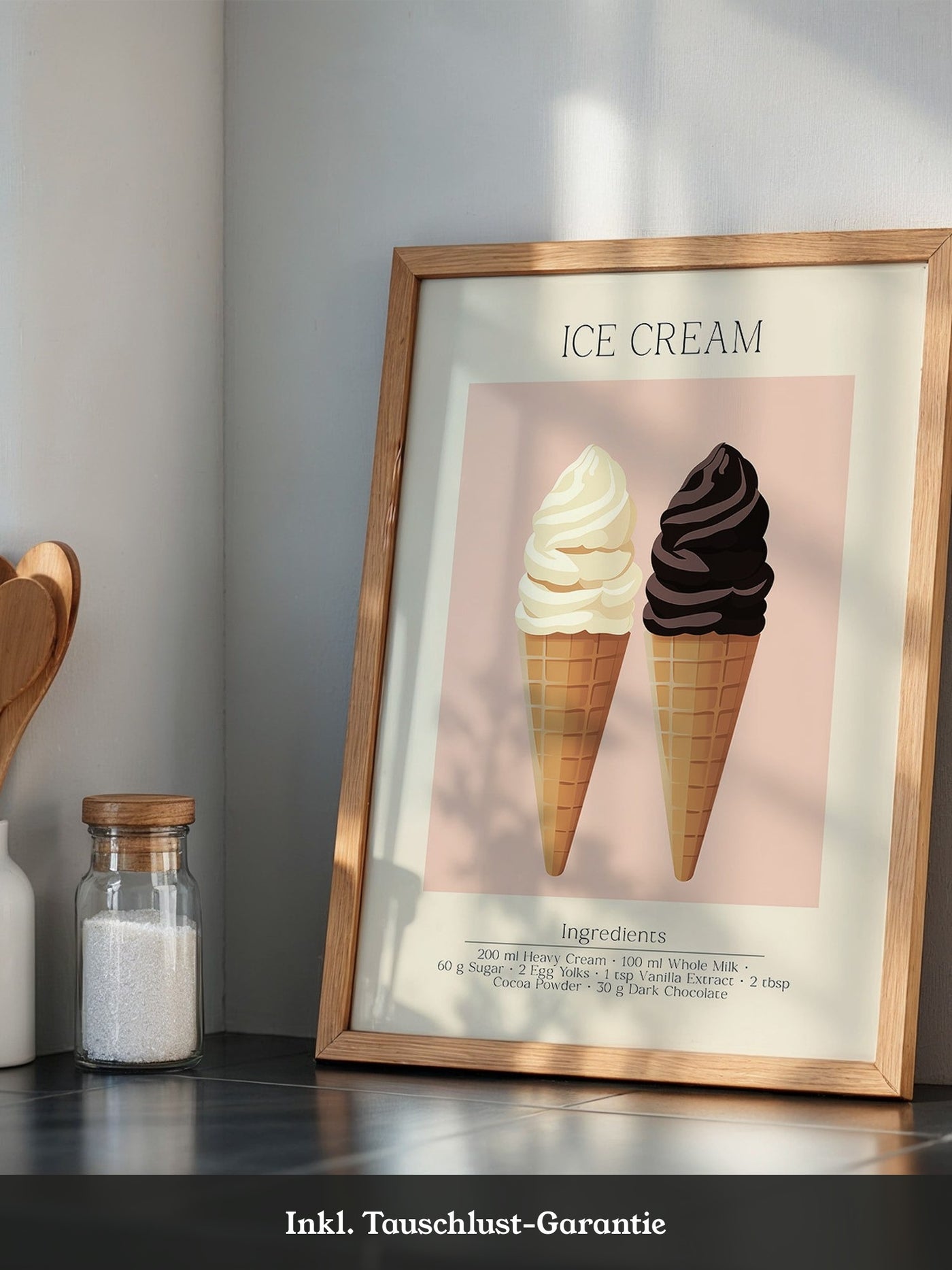 Eiswaffeln Vanille Schoko Pastell