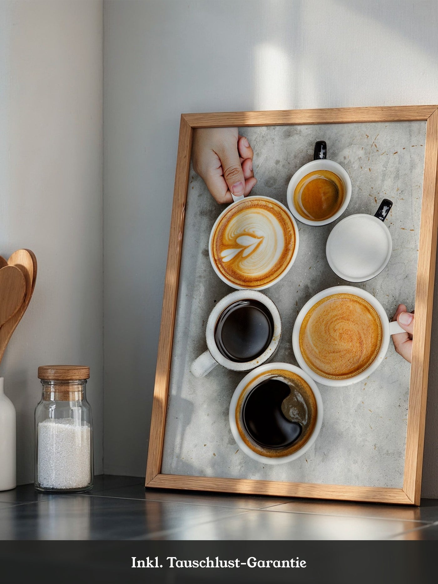Kaffee Vielfalt Draufsicht
