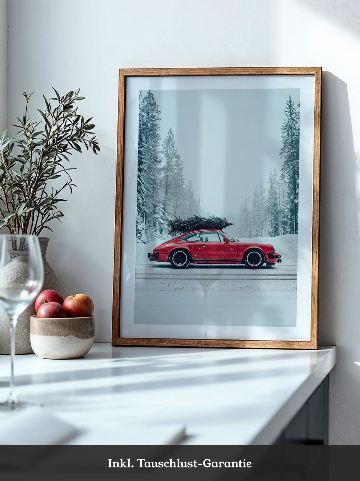 Porsche Winterlandschaft Rot