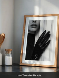 Lippen Handschuh Schwarzweiß