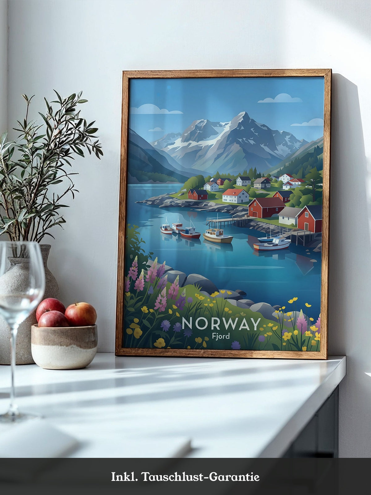 Norwegische Fjordidylle Pastellfarben