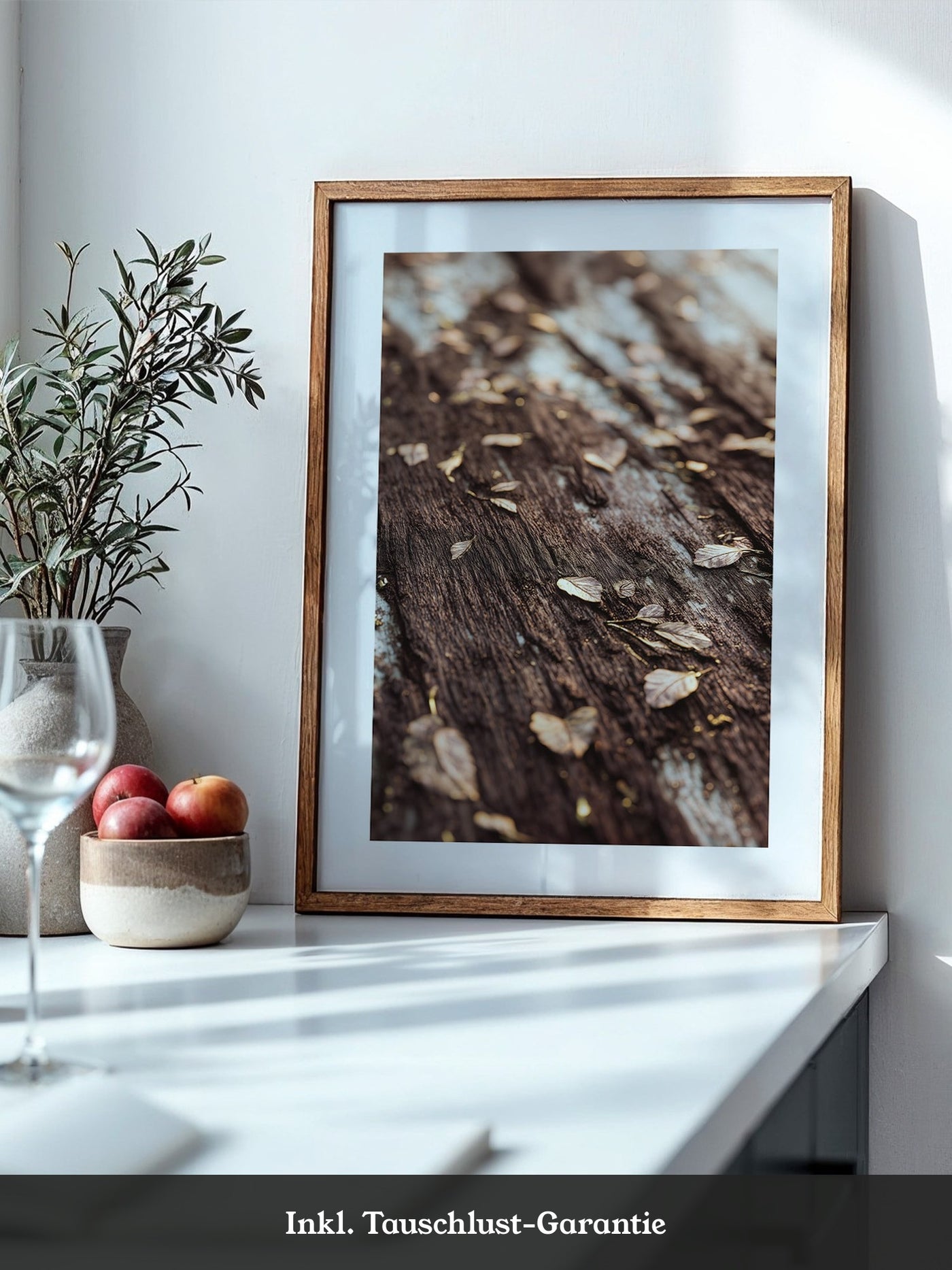 Herbstblätter Holz Nahaufnahme