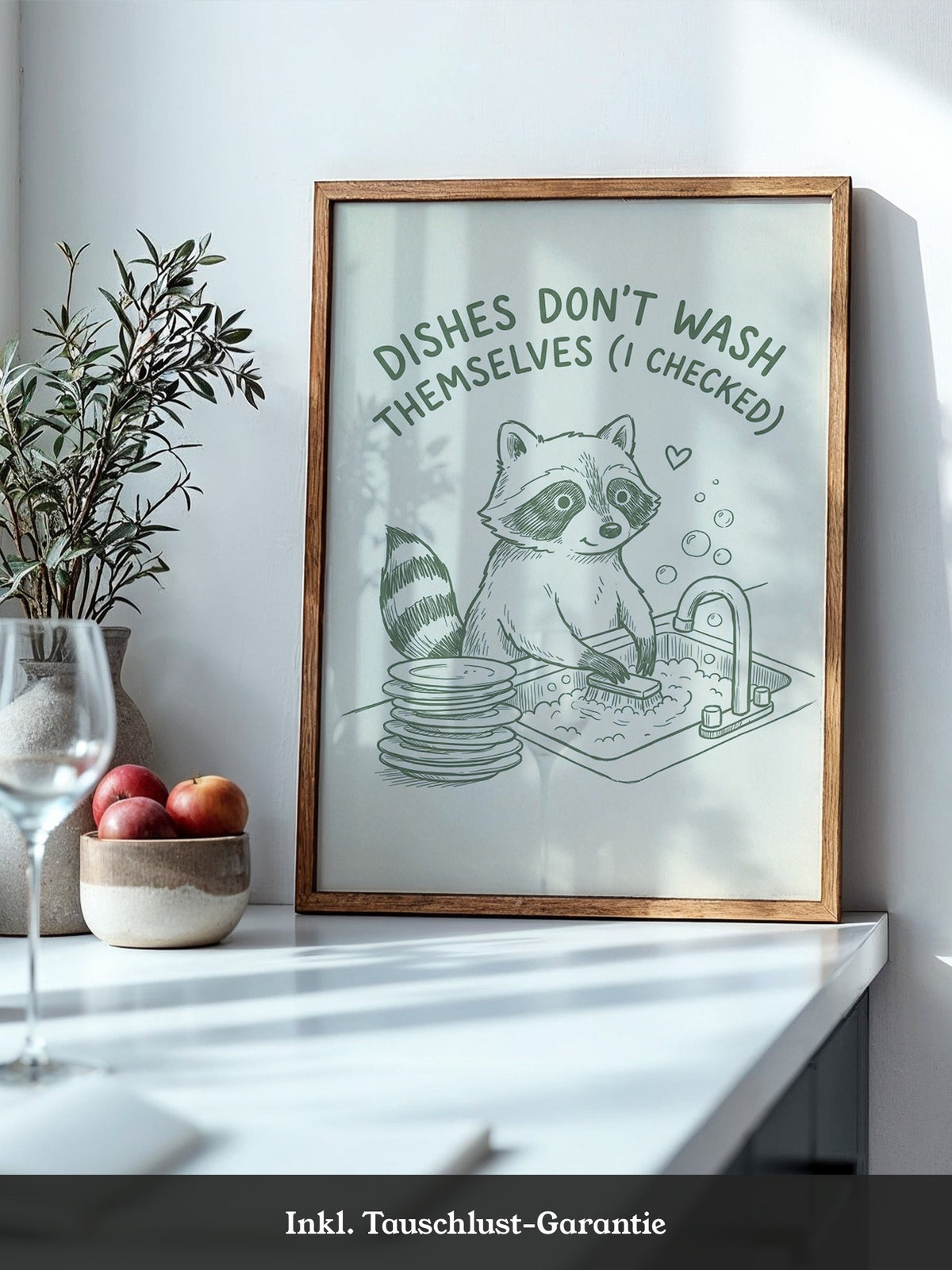 Waschender Waschbär Humor Artwork