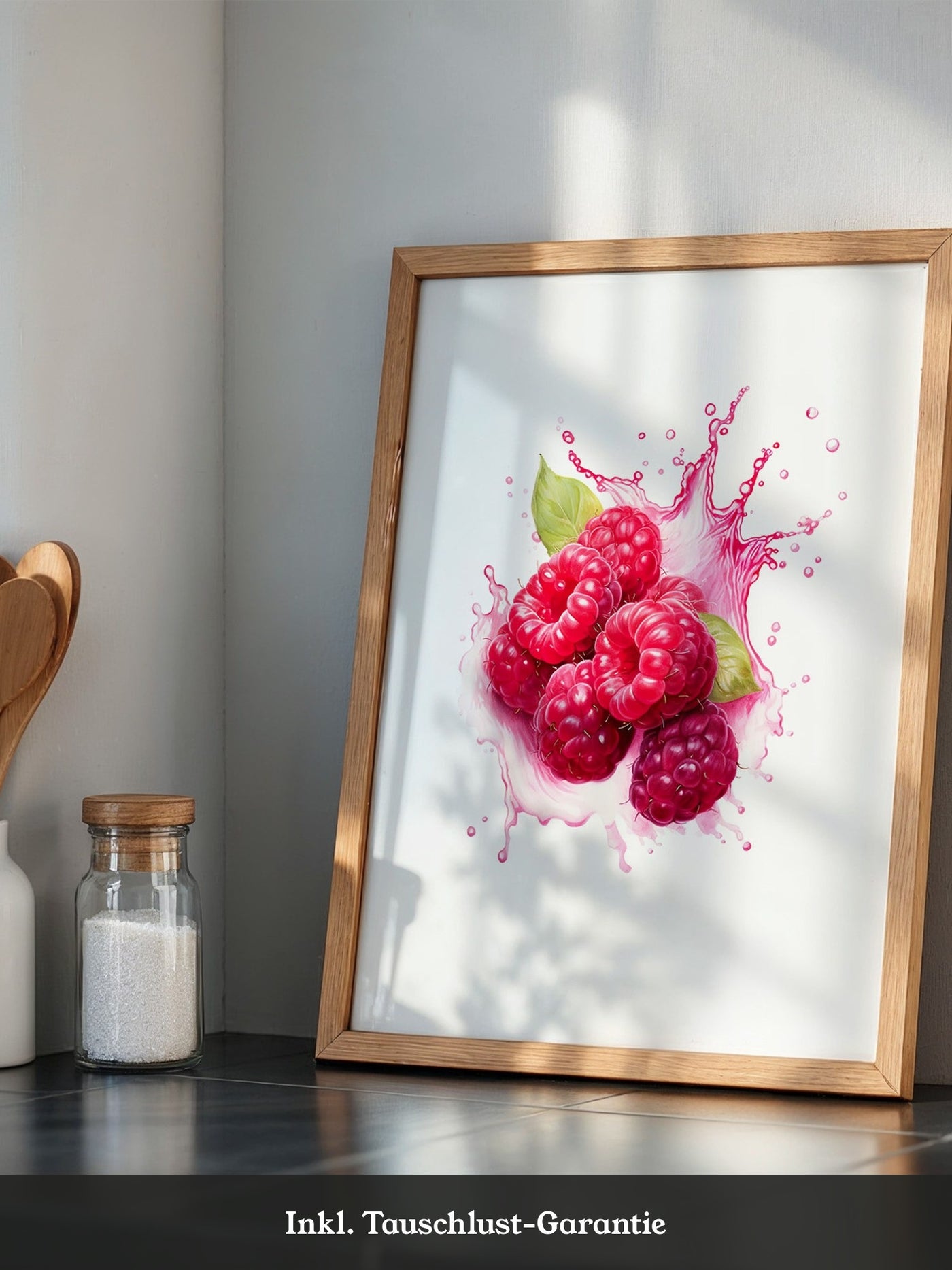 Himbeeren Spritzer Aquarell