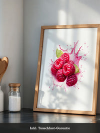 Himbeeren Spritzer Aquarell