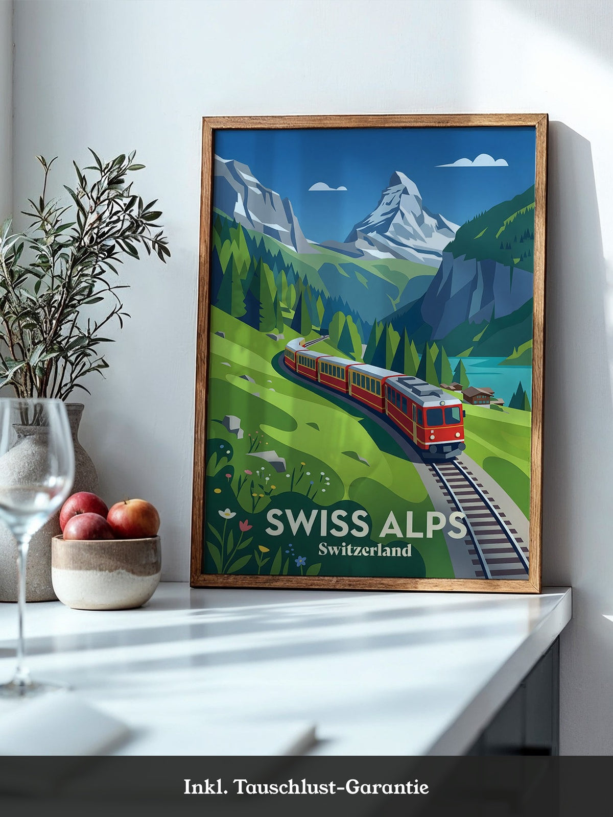 Swiss Alpen Zugfahrt Retro