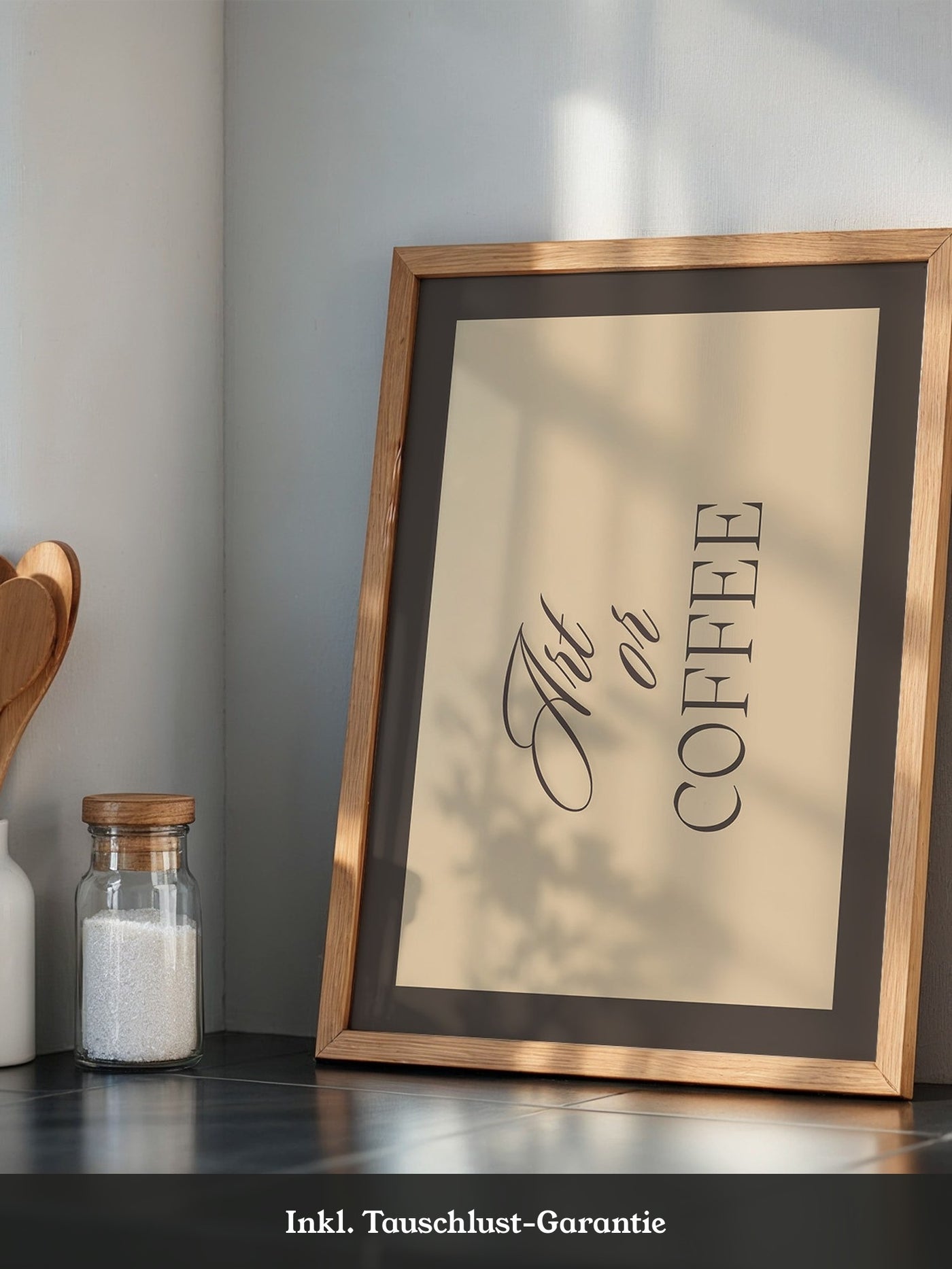 Kaffee Schrift diagonale Typografie