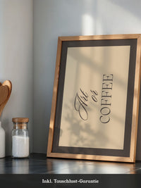 Kaffee Schrift diagonale Typografie