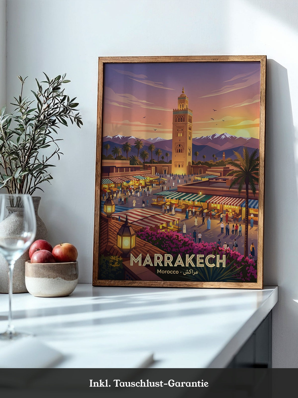 Marrakech Sonnenuntergang Marktszene