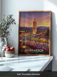 Marrakech Sonnenuntergang Marktszene
