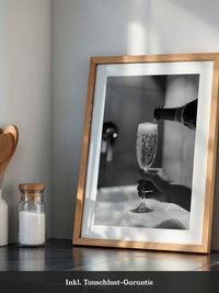 Sektglas Schwarzweiß Schaum