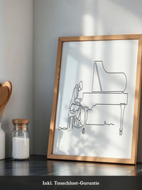 Pianist Linienzeichnung minimalistisch