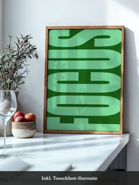 Grüne Buchstaben Typografie