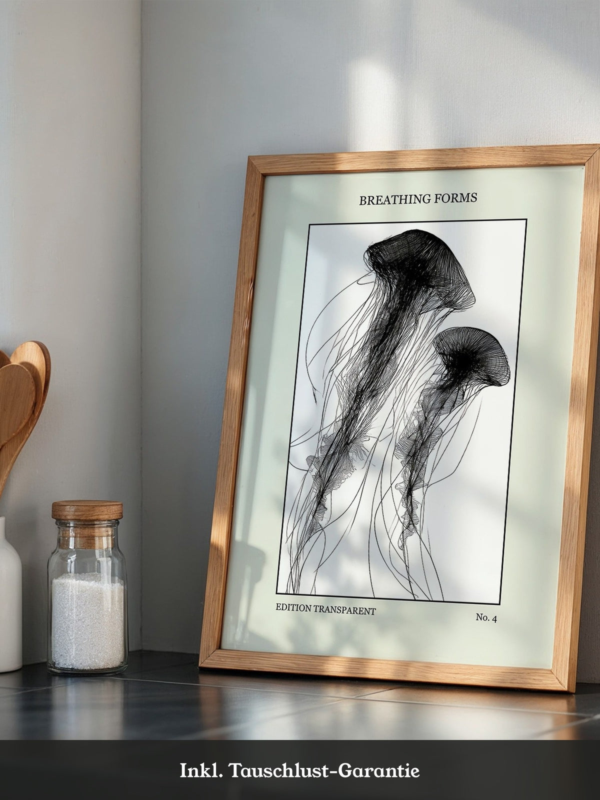 Quallen Transparentlinie Kunstwerk