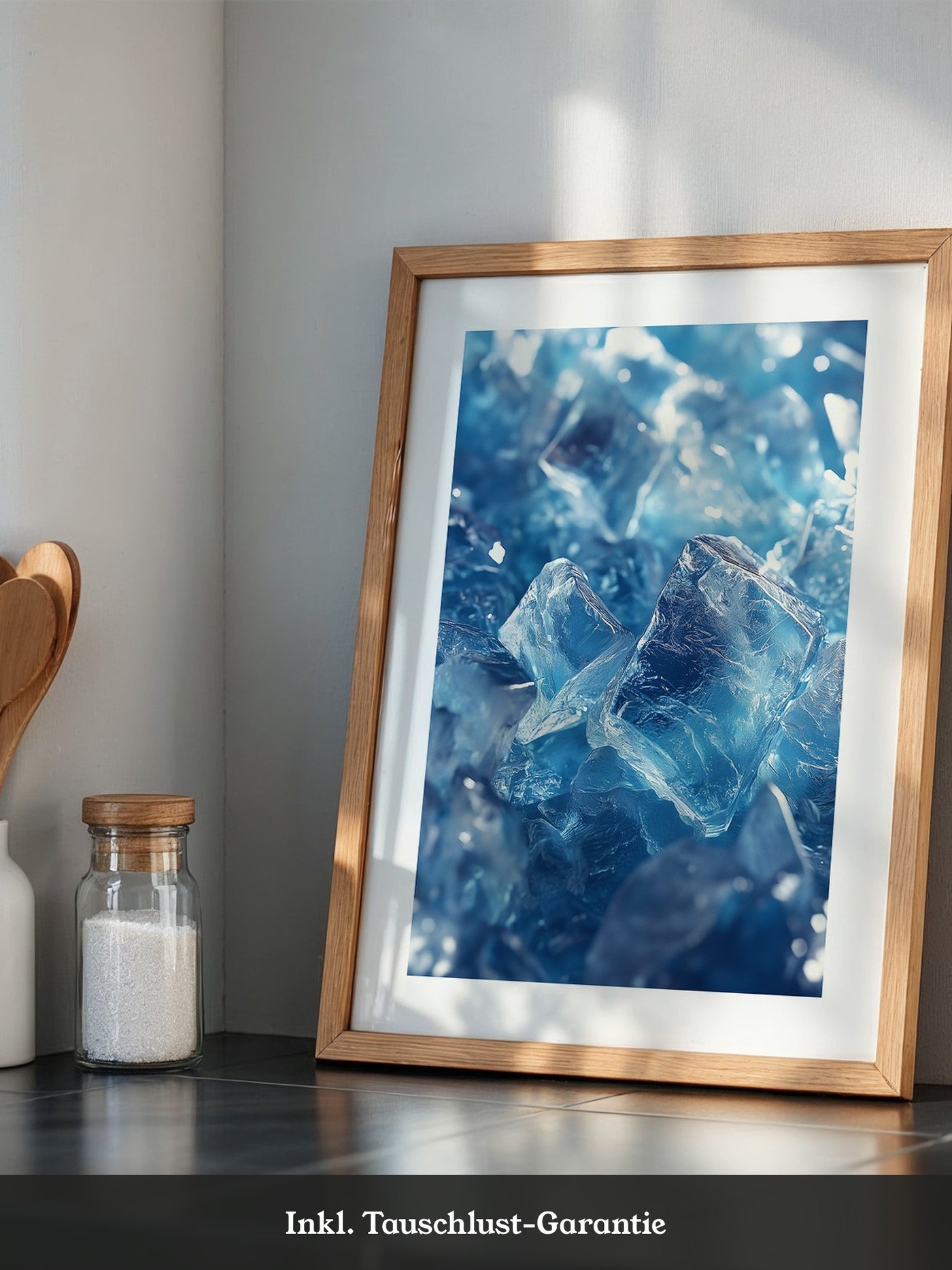 Eiswürfel Nahaufnahme blau
