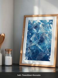 Eiswürfel Nahaufnahme blau