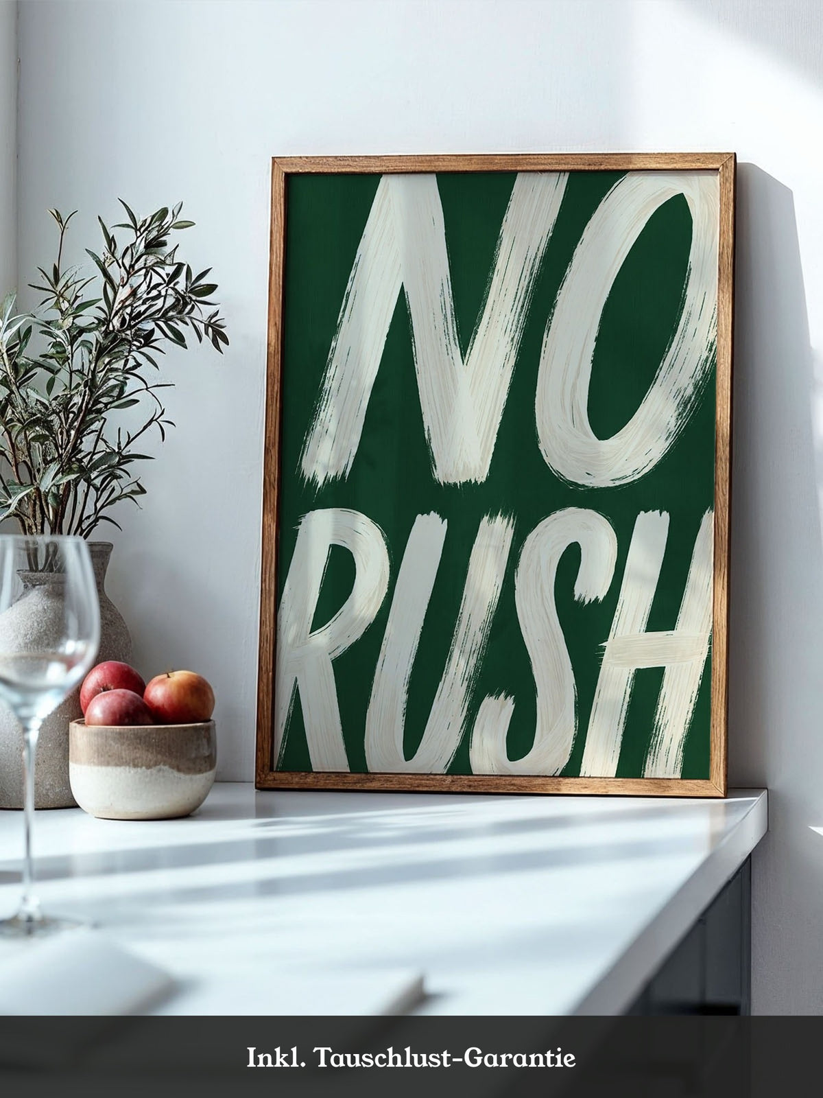 Typografie NO RUSH Motiv