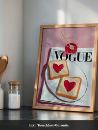 Herztoast mit Marmelade Retro Look