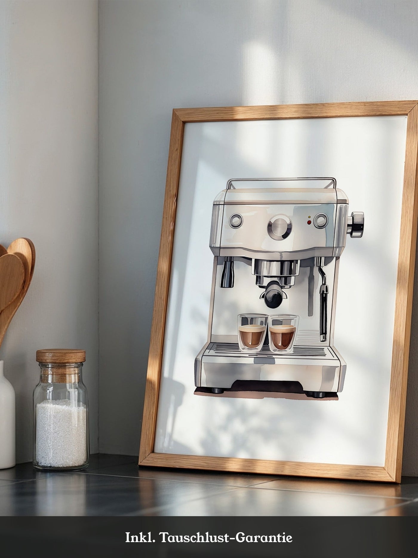 Espressomaschine Aquarellstil