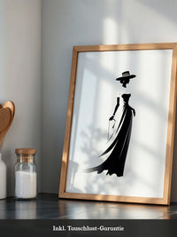 Dame Silhouette Eleganz Schwarz/Weiß