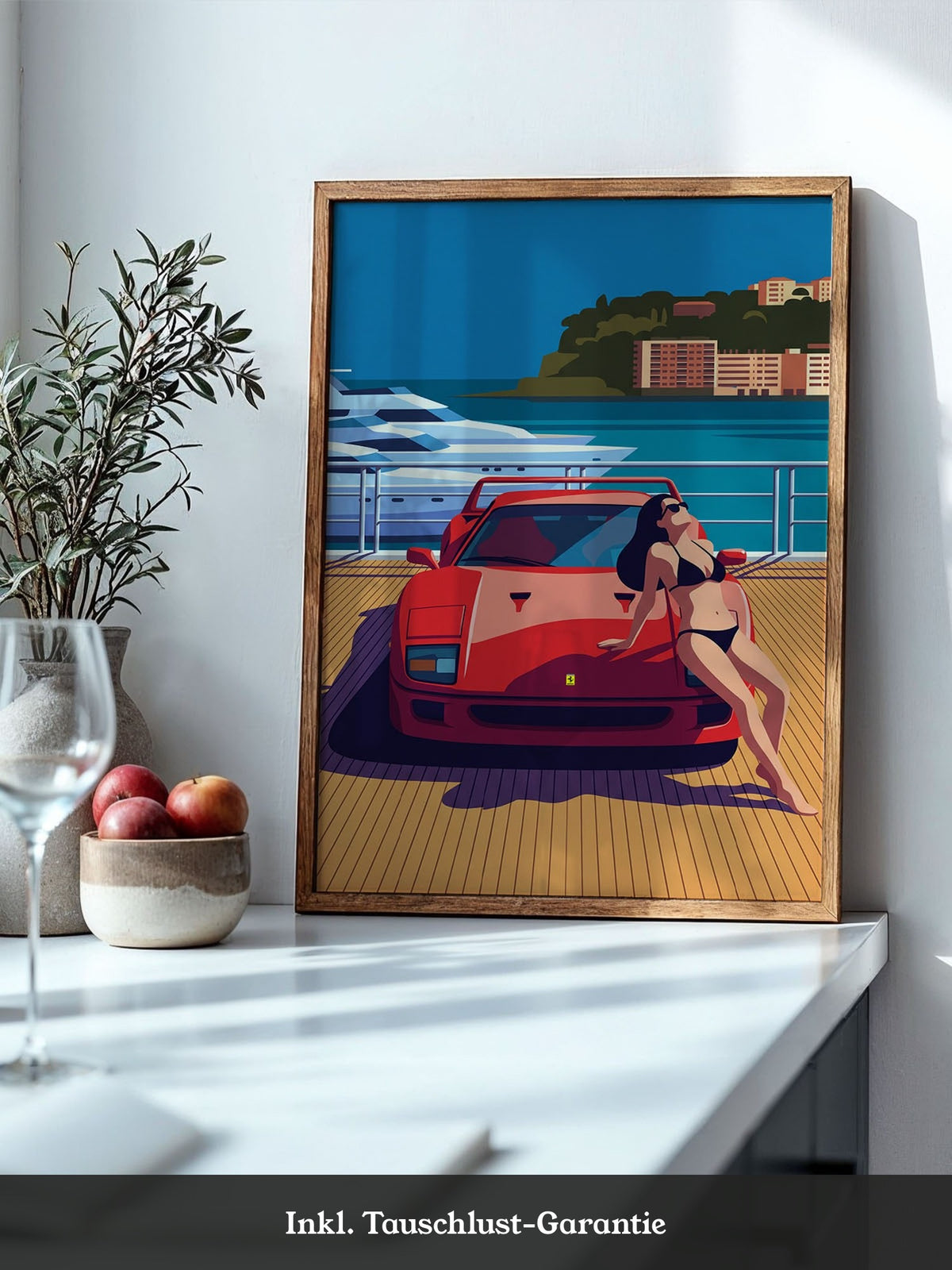 Roter Sportwagen Hafen Illustration