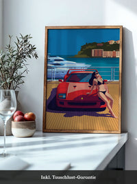 Roter Sportwagen Hafen Illustration