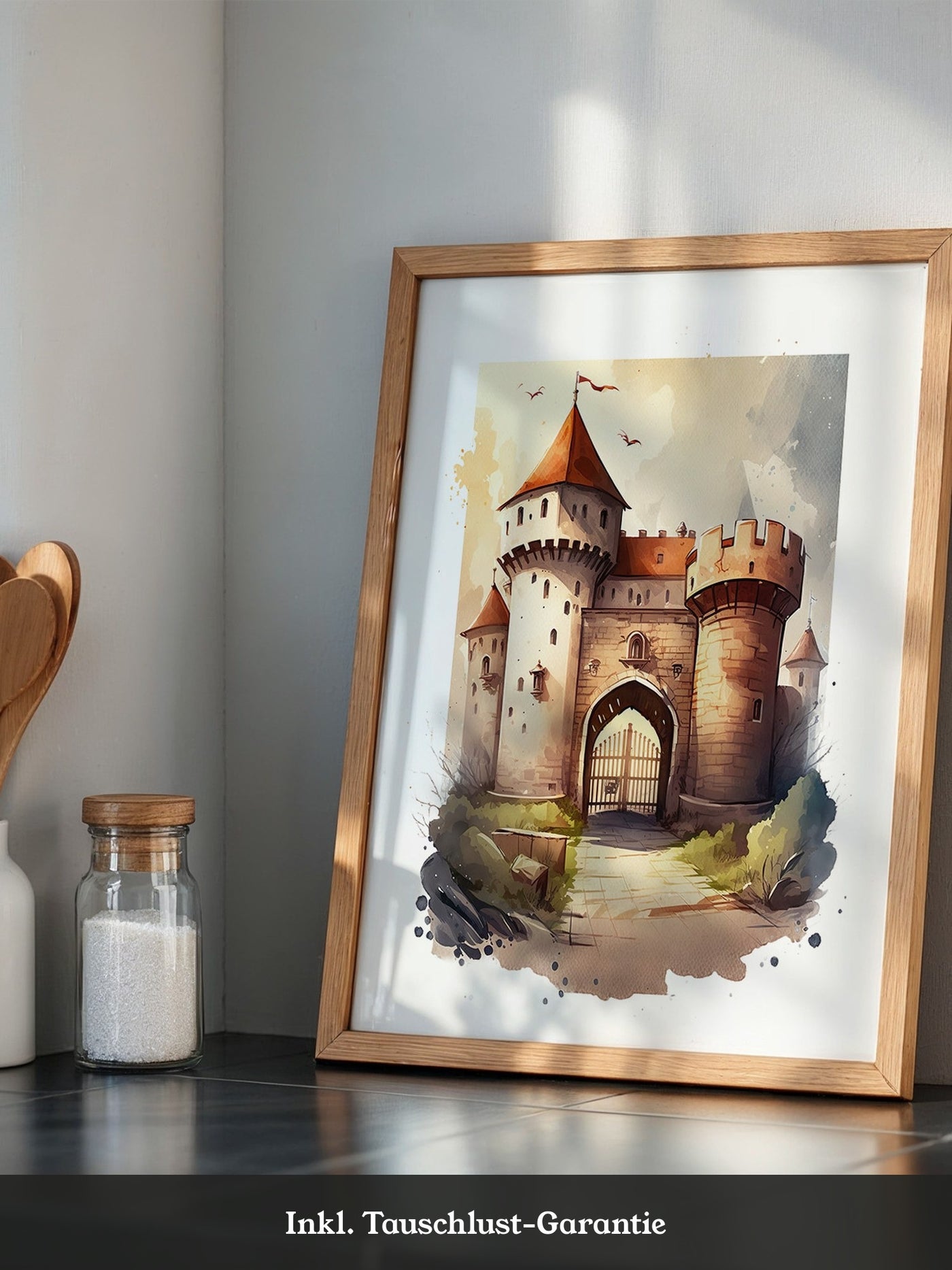 Mittelalterliche Burg Aquarellstil