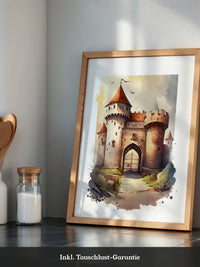 Mittelalterliche Burg Aquarellstil