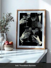 Cocktailgläser Retro Schwarz-Weiß