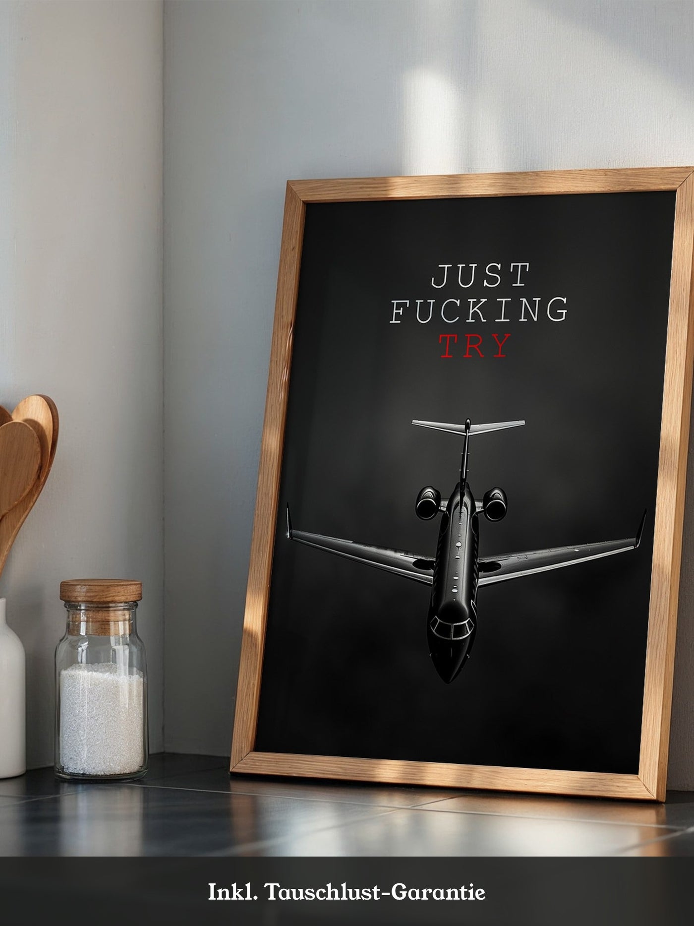 Flugzeug Frontansicht Schwarzweiß