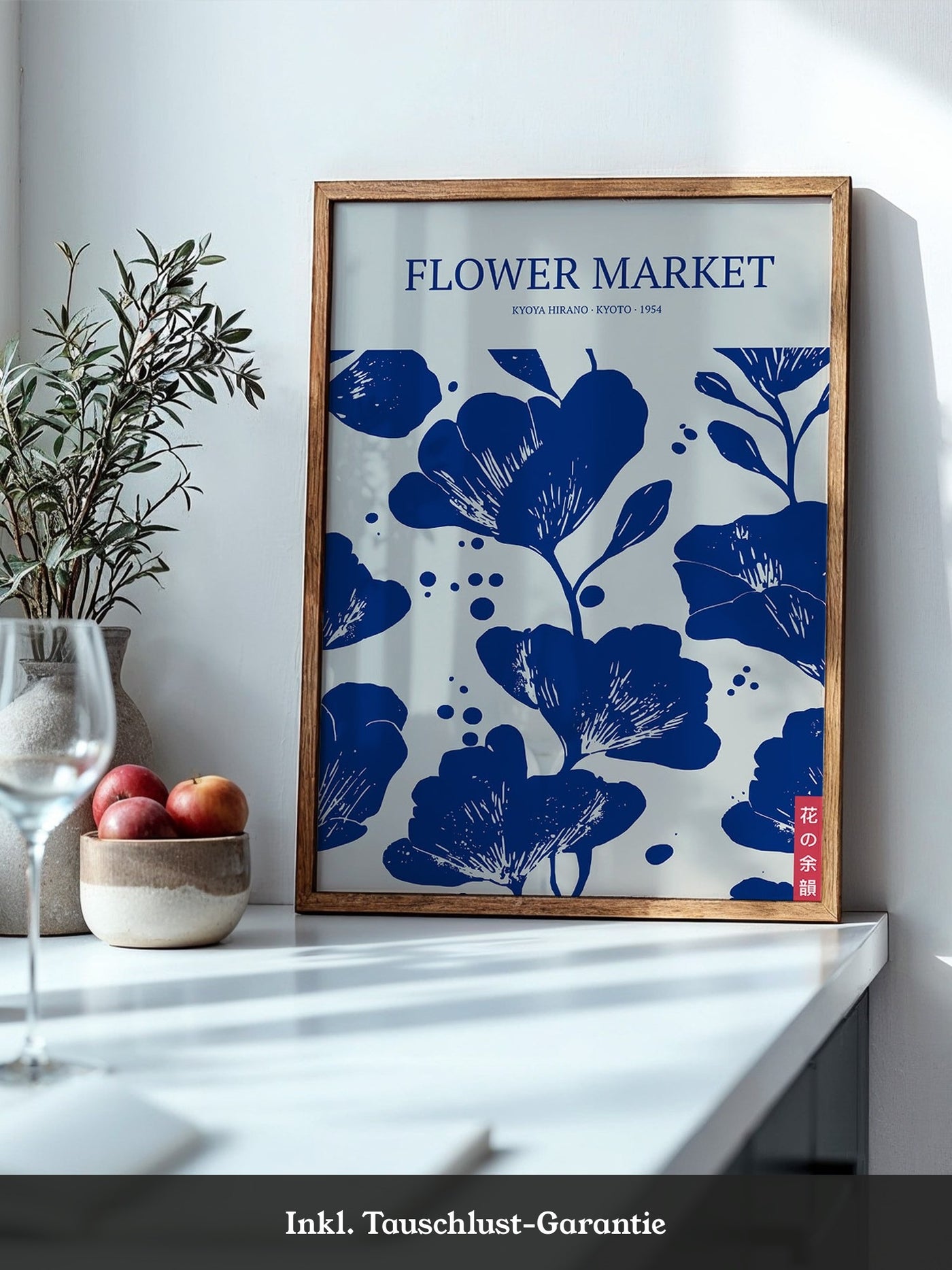 Blumen Blau Weiß Grafik