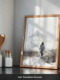 Gestalt im Nebel Aquarell