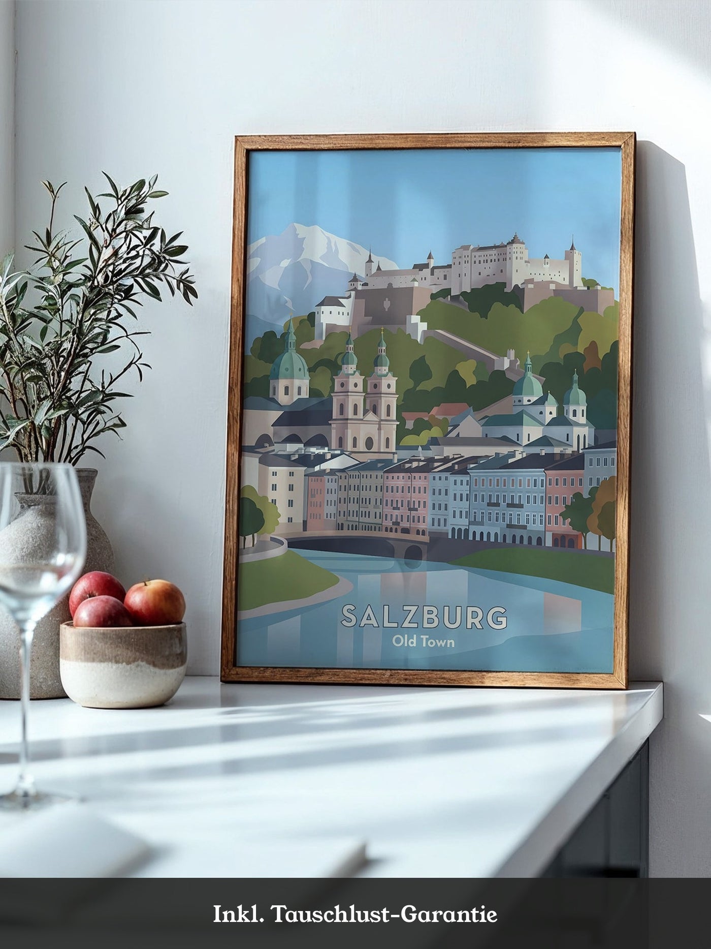 Salzburg Altstadt Pastellansicht
