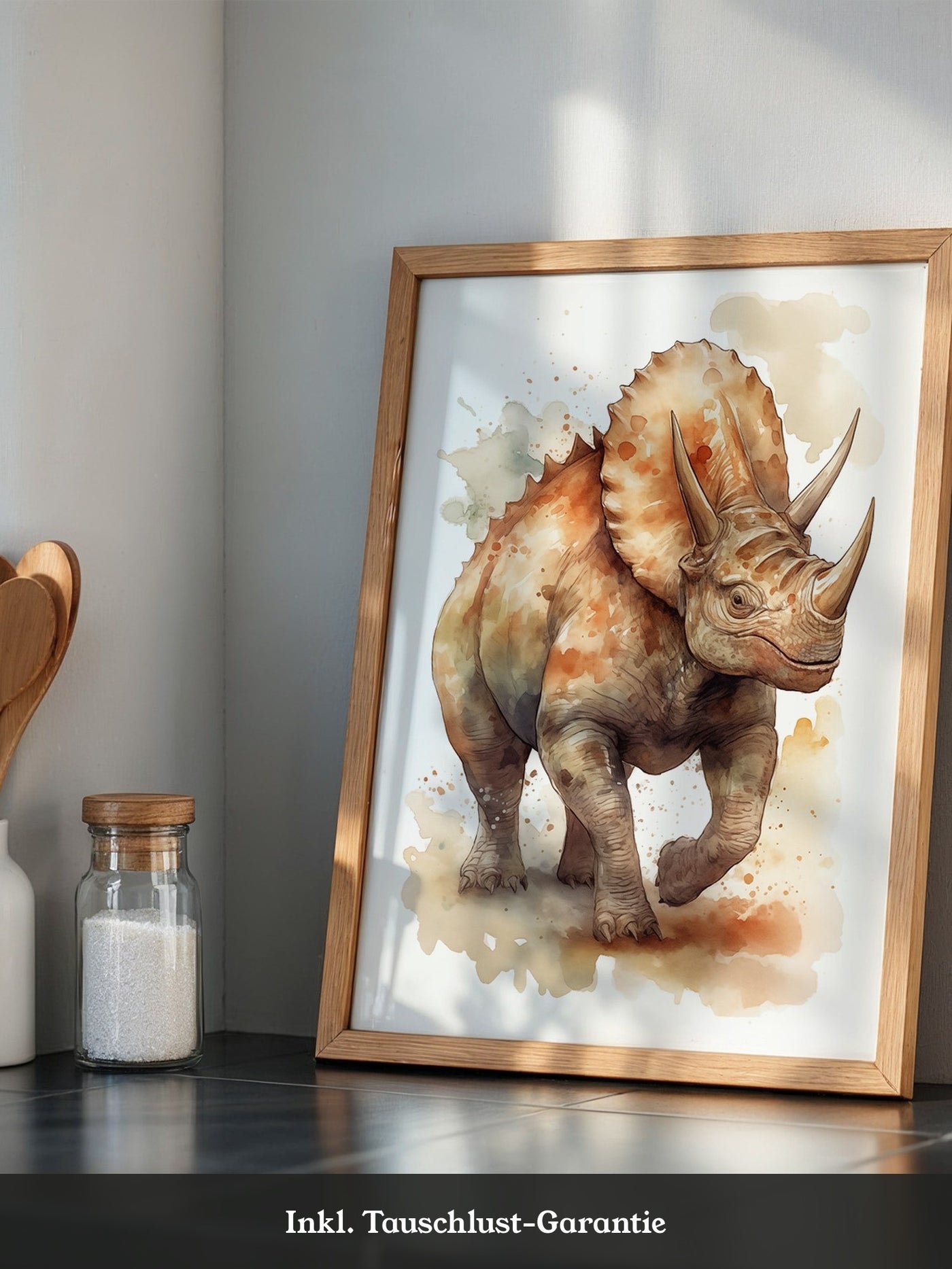 Triceratops Aquarell Kunstwerk