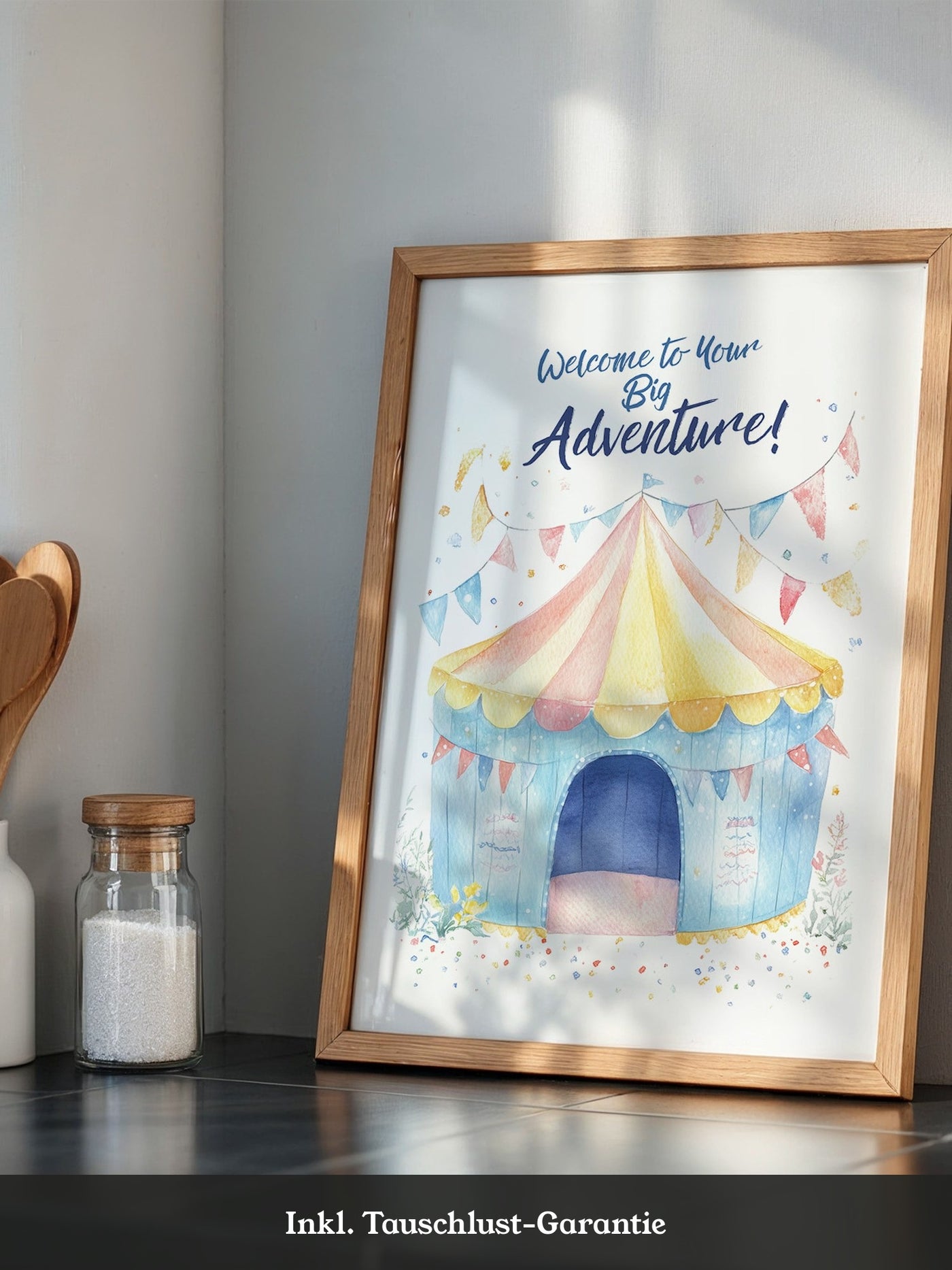 Zirkuszelt Aquarell Pastellfarben