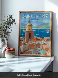Saint-Tropez Hafen Retro Stil