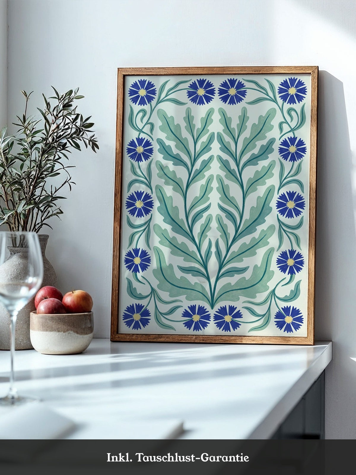 Blau Kornblumen Ornament Muster