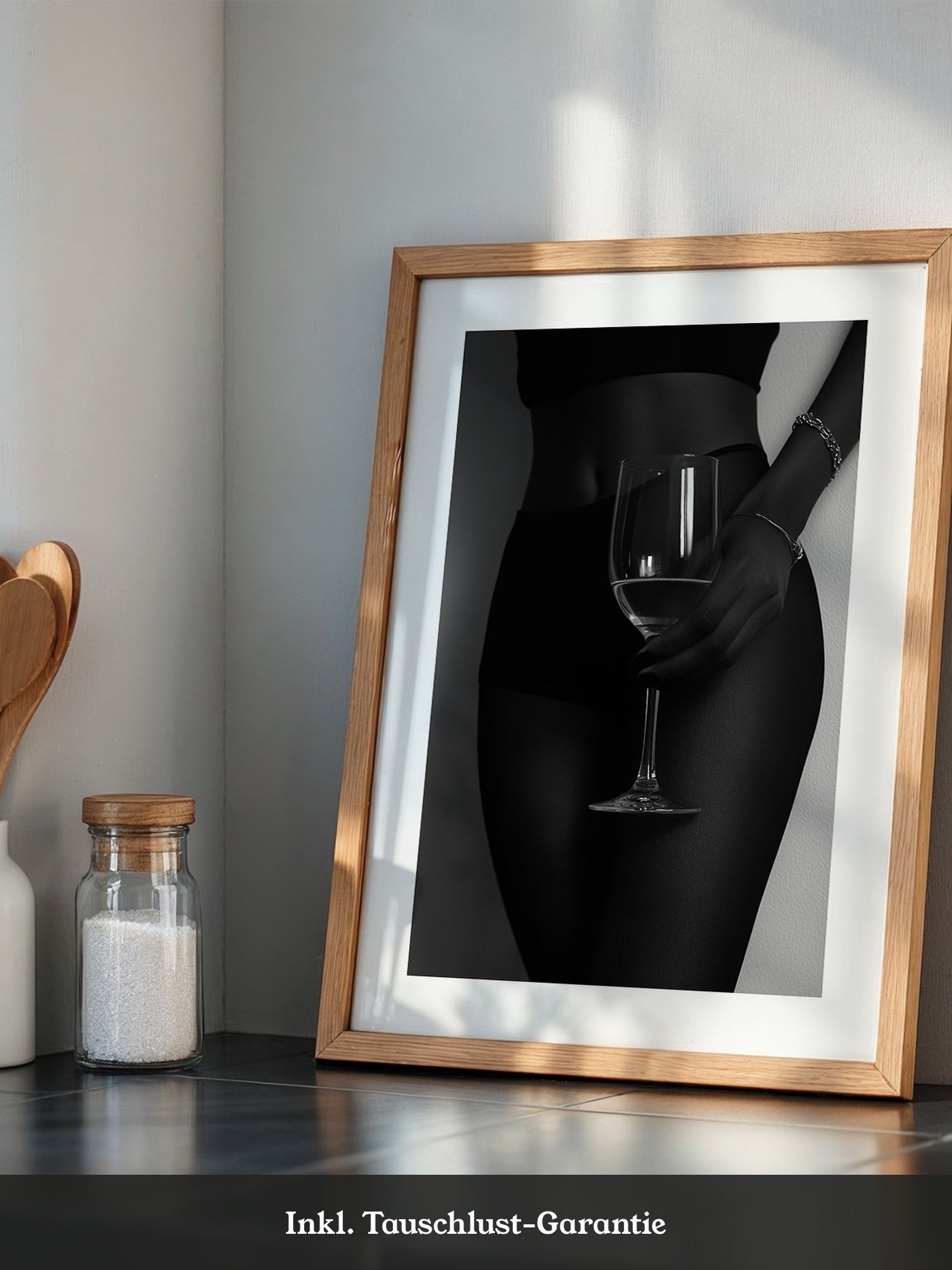 Weinglas Eleganz Schwarzweiß