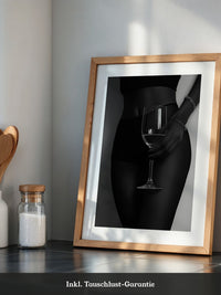 Weinglas Eleganz Schwarzweiß