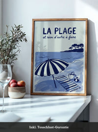 Strand Schirm Illustration Blau