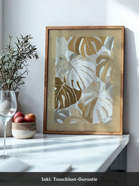 Monstera Blätter Beige Töne
