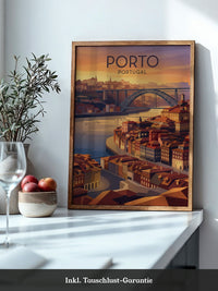 Porto Sonnenuntergang Brücke Vintage