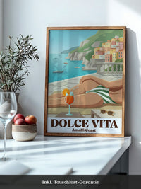 Amalfiküste Sommersonne Retro-Design