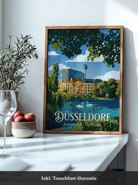 Düsseldorf Rhein-Turm Retro
