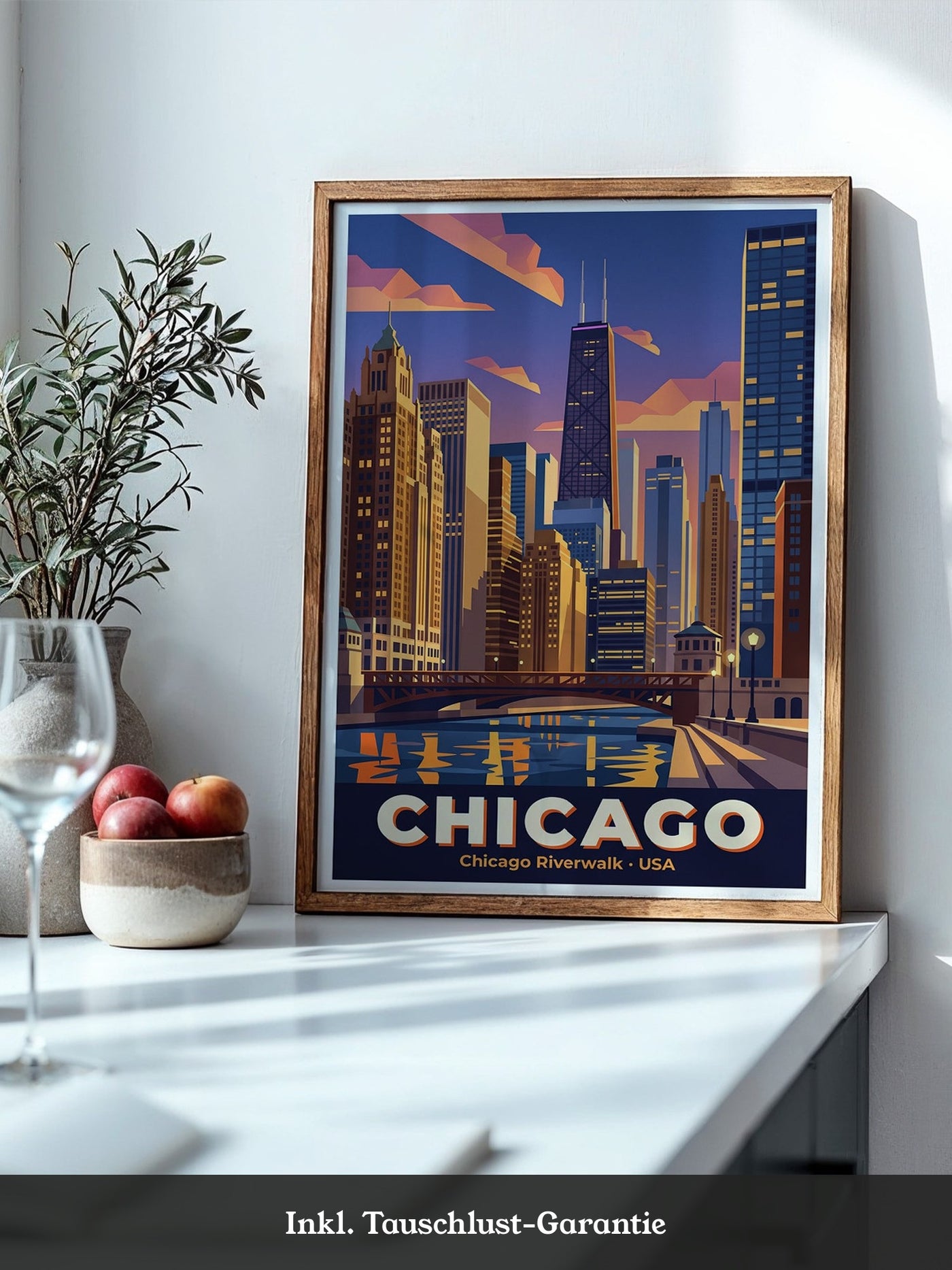 Chicago Skyline Retro Stil