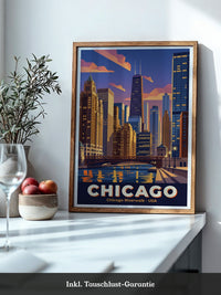 Chicago Skyline Retro Stil