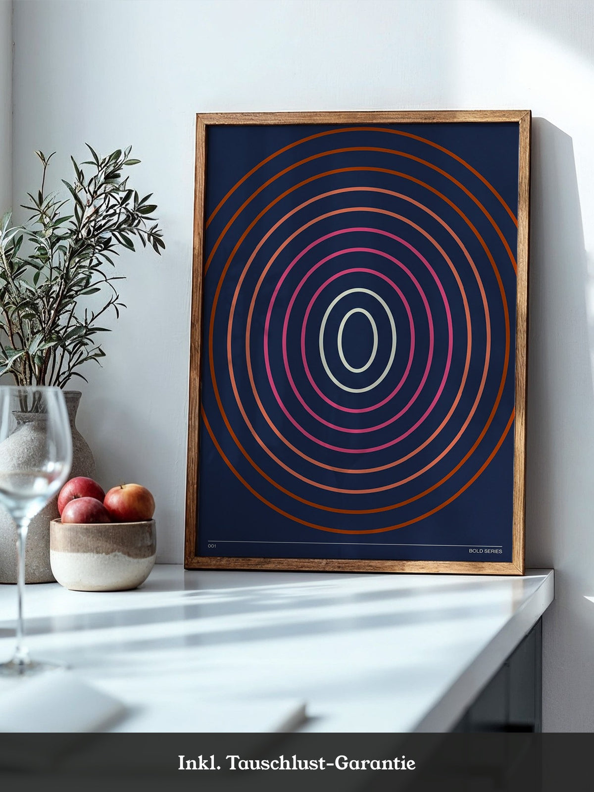 Bunte Kreise auf Dunkelblau