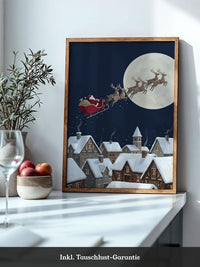 Weihnachtsmann Schlitten Mond